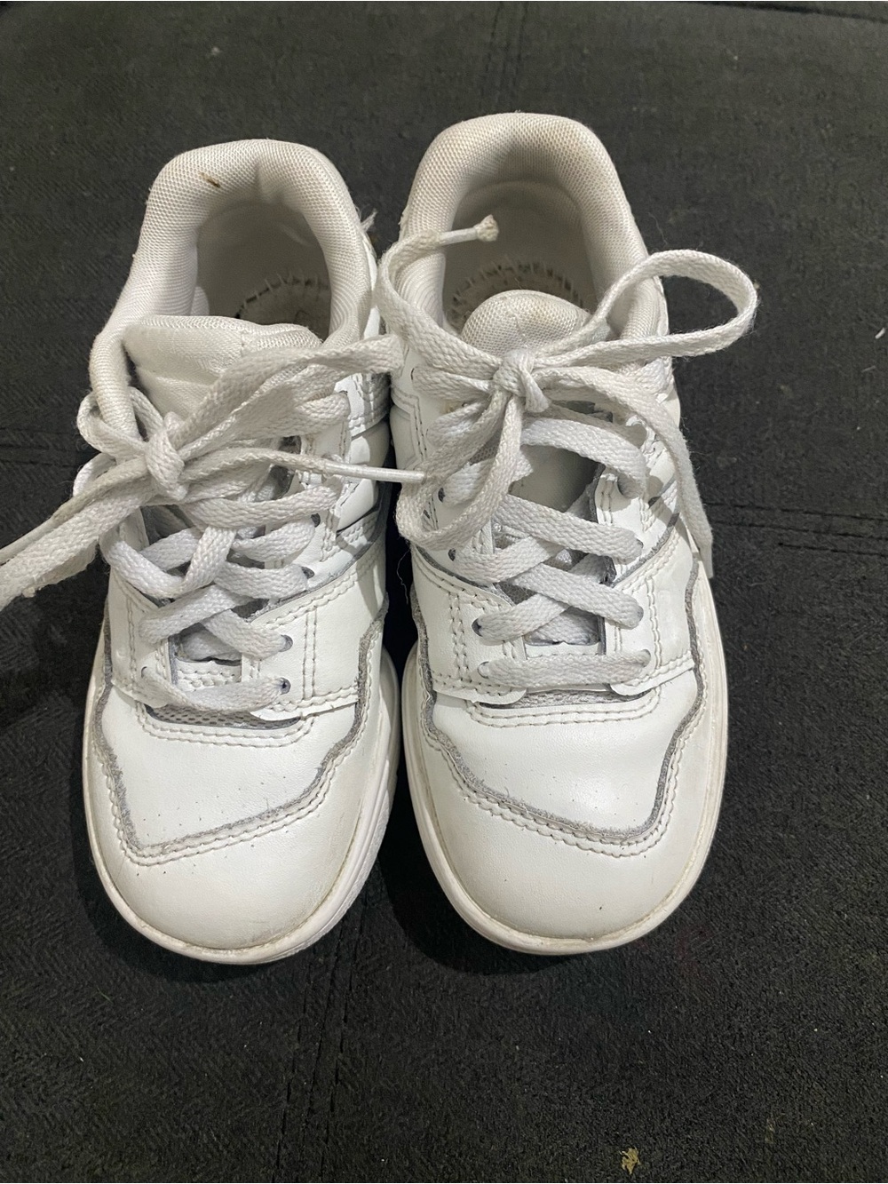 New Balance White Kids Sneakers with Light Gray Accents